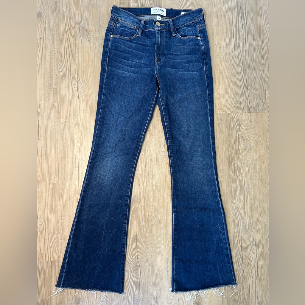 Frame Denim Indigo Wide Leg Jeans